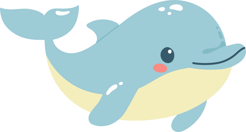 Flat style dolphin