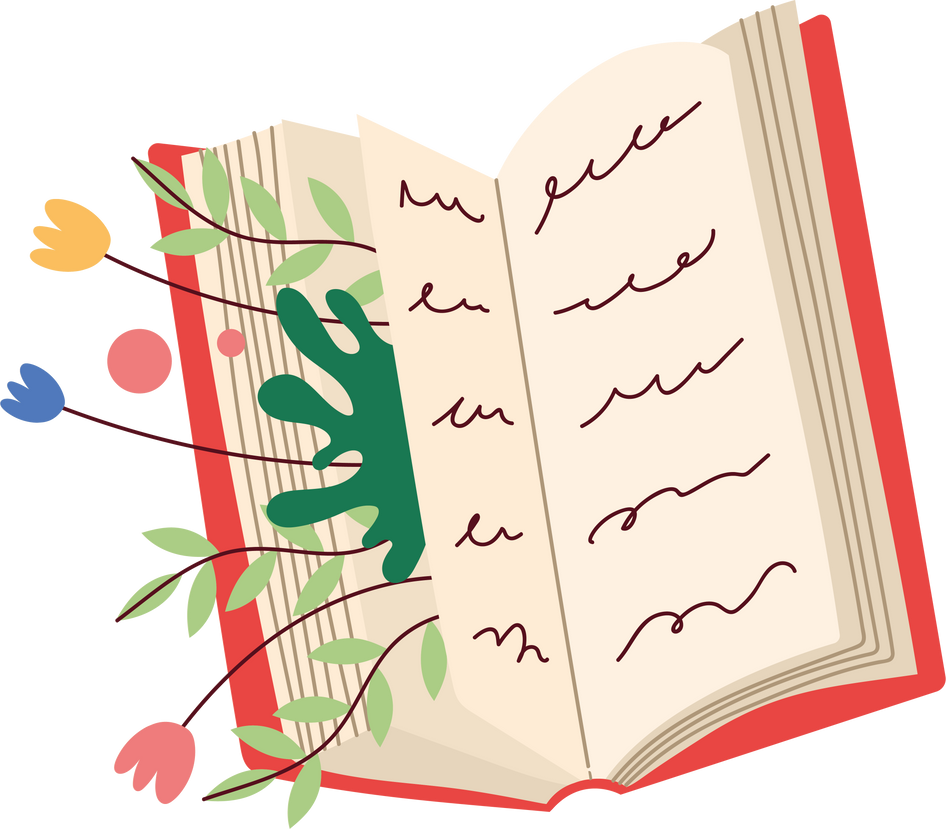 book story with flowers